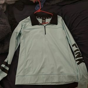 Blue pink half zip sweater